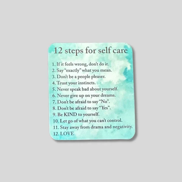 Magnet 12 steps to self-care in English